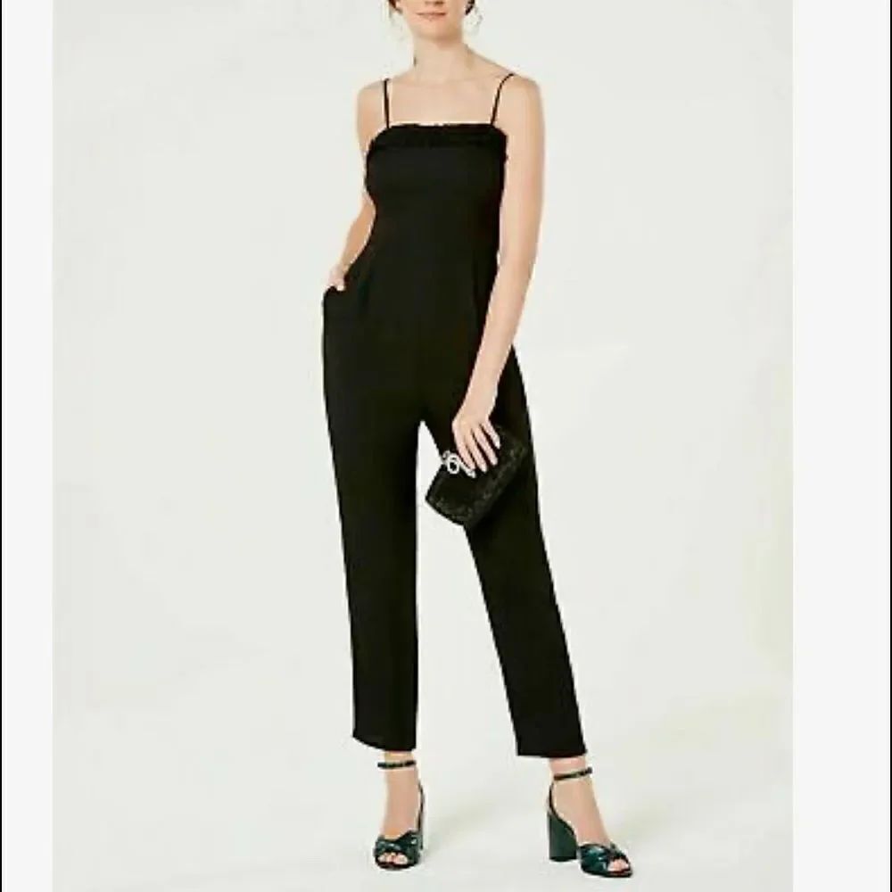 19 Cooper Spaghetti Strap Jumpsuit Ruffle